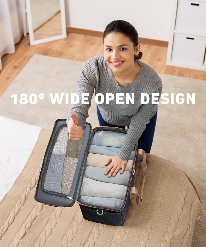 Weekender Bags for Women, Wide Open Large Travel Duffle Bag with Shoe Compartment, Overnight Carry on Bag Personal Item Travel Bag with Wet Pocket (Black Brown) - Image 3