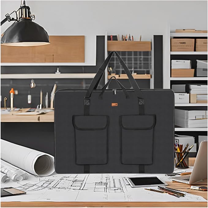 TreochtFUN Hard Side Art Portfolio Bag 24 X 36, Upgrade With Metal Frame | Heavy Duty Art Carrying Rigid Case,Sturdy Fabric For Artwork, Advertising,Canvas,Boards,Screen Monitors & Displays (Black) - Image 4