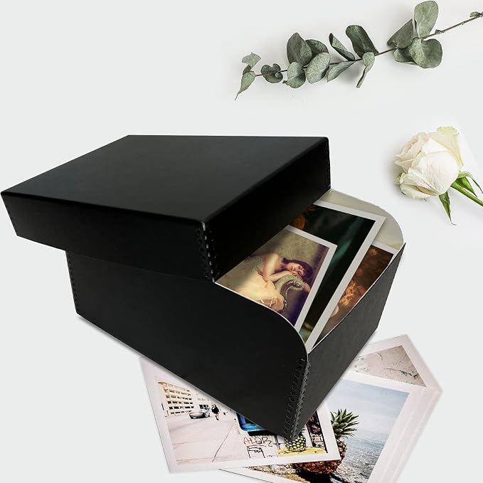 Lineco 4x6 Photo Storage Box, with 12 Envelope, 5.5x7.5x11, Black, 2 Pack | Holds Up to 1000 3.5" x 5", or 4" x 6" Pictures, Metal Edge, Archival Organizer for Cards, Prints, Stickers, Stamps, Seeds - Image 9