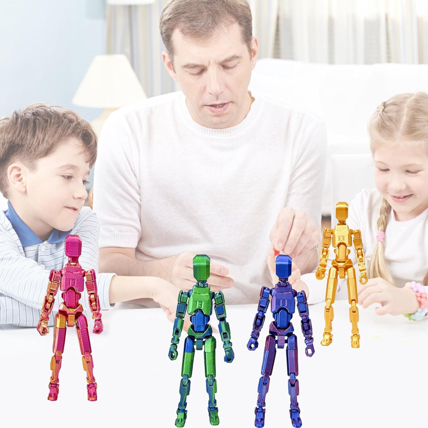 (Assembly Completed) T13 Action Figure Set, Titan 13 Action Figures, 3D Printed Dummy 13 Multi-Jointed Movable Robot Toy, Diy Lucky 13 Action Figure for Kids Adult Christmas Birthday Gifts (B&G)
