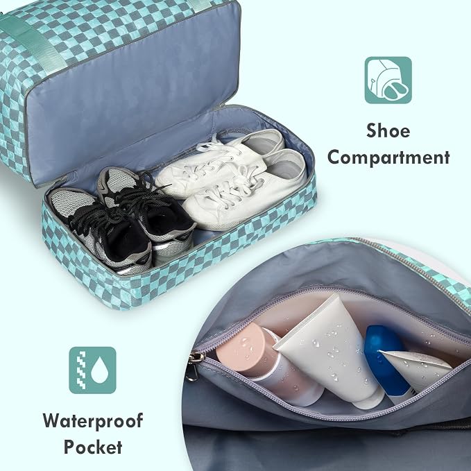 WOOMADA Weekender Overnight Bag for Women, Shoulder Travel Duffel with Shoes Compartment,Gym Bag with Toiletry Bag - Image 5