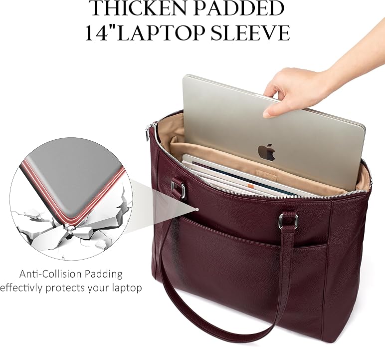 befen Genuine Leather Tote Bag for Women, Large Tote Bag for Women for Work Purses Satchel Handbags with Top Handles - Image 3