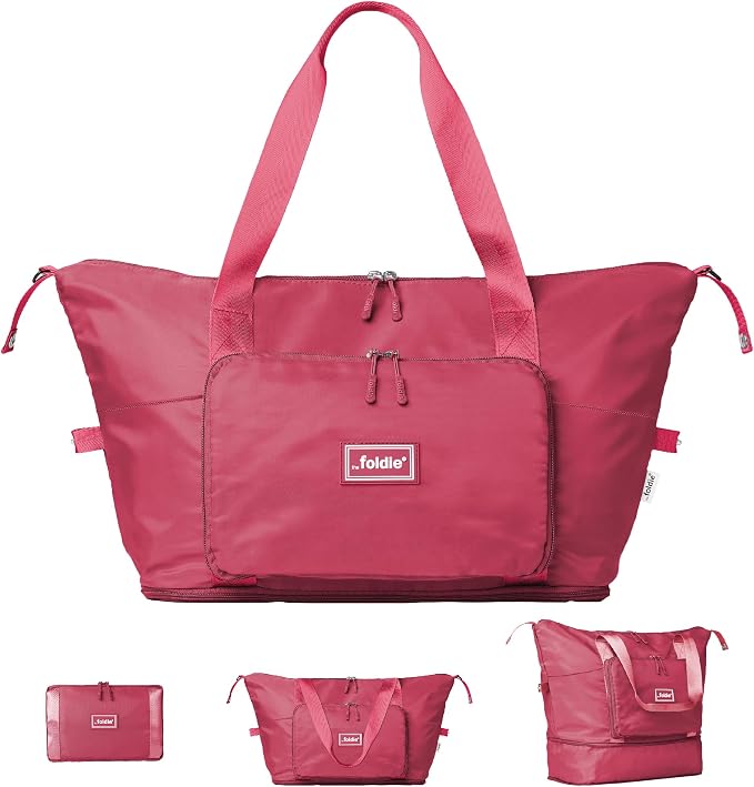 The Foldie Foldable Travel Bag for Women - 40L Weekender Bag with Multiple Pockets - Carry On Expendable Travel Bag by TheFoldie