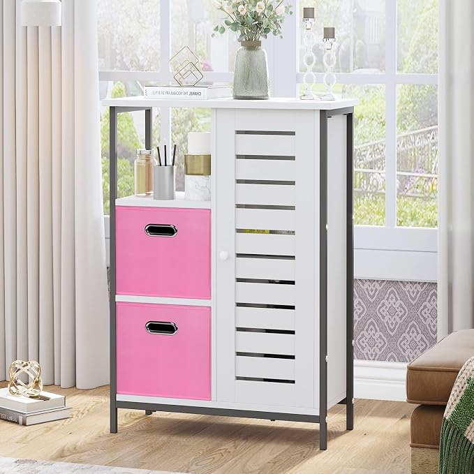 Fabric Cubby Storage Bins,13x13x13 Inches,Cube Organizer Bin Foldable Storage Boxes with Dual Handles Fabric Organizer Box and collapsible Storage basket,Set of 8,Pink - Image 4