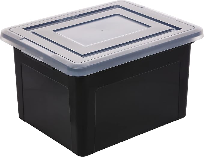 IRIS USA 4-Pack 35 Qt. Letter/Legal File Box with Latching Lid, Black | Organize lesson plans, classroom files and teaching materials with secure storage for teachers, schools and educators - Image 4