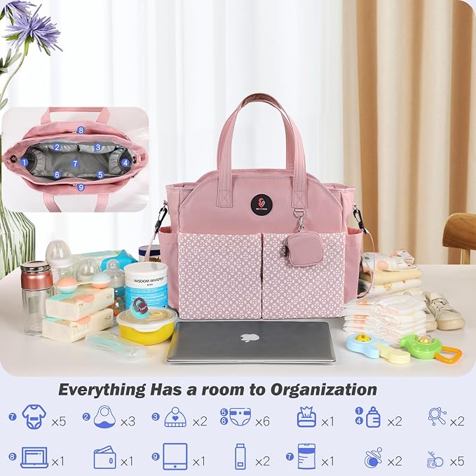 Diaper Bag Tote: Large Tote Baby Bag Boy Diaper Bag Stylish Girl Diaper Bag,Shoulder Mommy Bag - Image 4