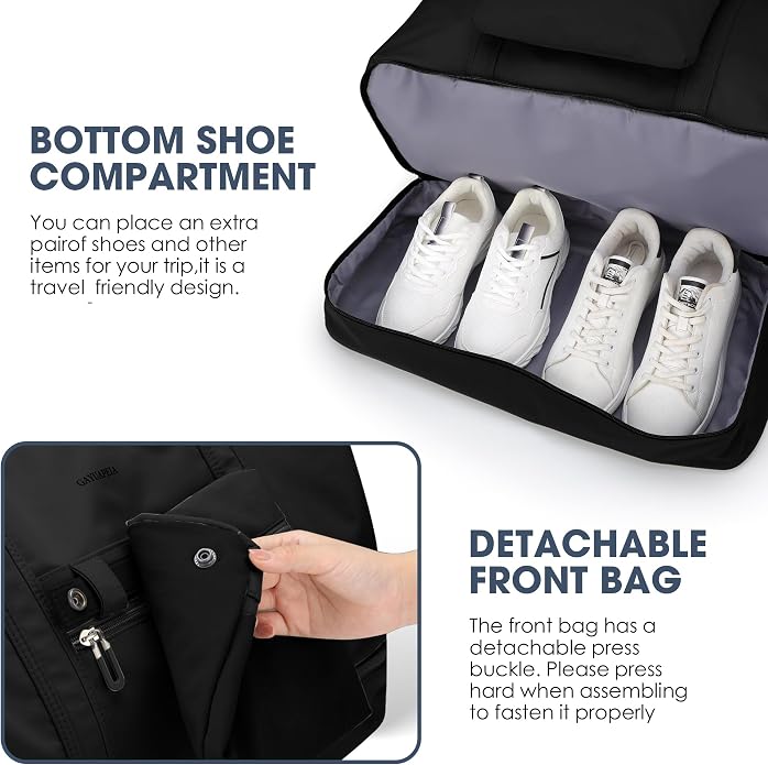 Women's Weekender bag Travel Duffel Bag with Shoe Compartment 21-inch Airline-Approved Carry-On, 2-Piece Overnight Bag Set Personal Item Luggage - Image 6