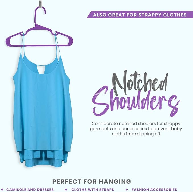 Utopia Home Kids Hangers 40 Pack – 11.5 Inch Baby Closet Hangers Purple | Plastic baby hangers | Fits children's & infant clothes | Gentle on delicate garments - Image 6