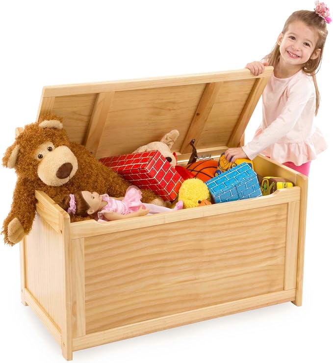 Melissa & Doug Wooden Toy Chest - Light Wood Furniture for Playroom, Blonde Kids Toy Box, Wooden Box Storage Organizer, Children's Furniture Chest - Image 3