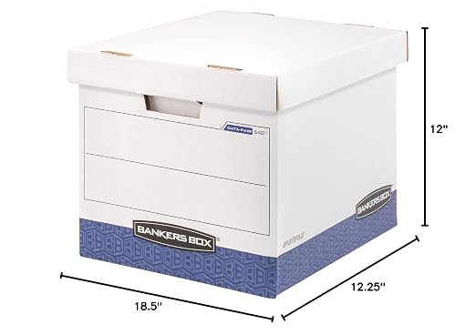 Bankers Box BINDERBOX Heavy-Duty Storage Boxes, FastFold, Lift-Off Lid, Fits Binders 1 1/2 to 3 Inches, 12 1/4 x 18 1/2 x 12, Case of 12 (0073301) - Image 4