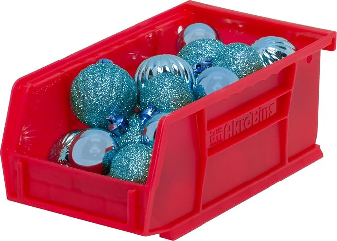 Akro-Mils 30220 AkroBins Plastic Storage Bins, 7"x4"x3", Red, 24-Pack | Space-Saving Stackable Bins for Garage, Pantry, Craft Organization - Image 12