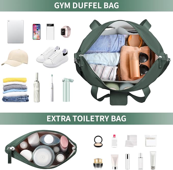 Gym Bag for Women, 45L Carry On Travel Duffel Bag with Shoes Compartment | Weekender Overnight Duffel Bag with Wet Pocket, Hospital Bag for Women Labor Delivery, Carry On Bag for Travel, Gym, Weekend - Image 3