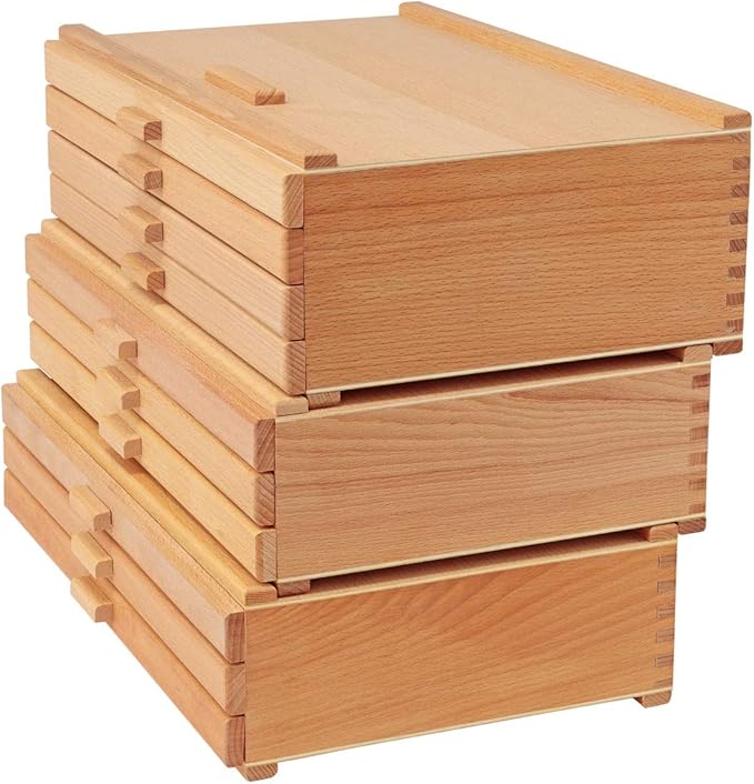 Cezanne Creative Mark Pastel Storage Box, 4-Drawer Wooden Art & Craft Supplies Organizer, Birch Wood, Brown - Image 6