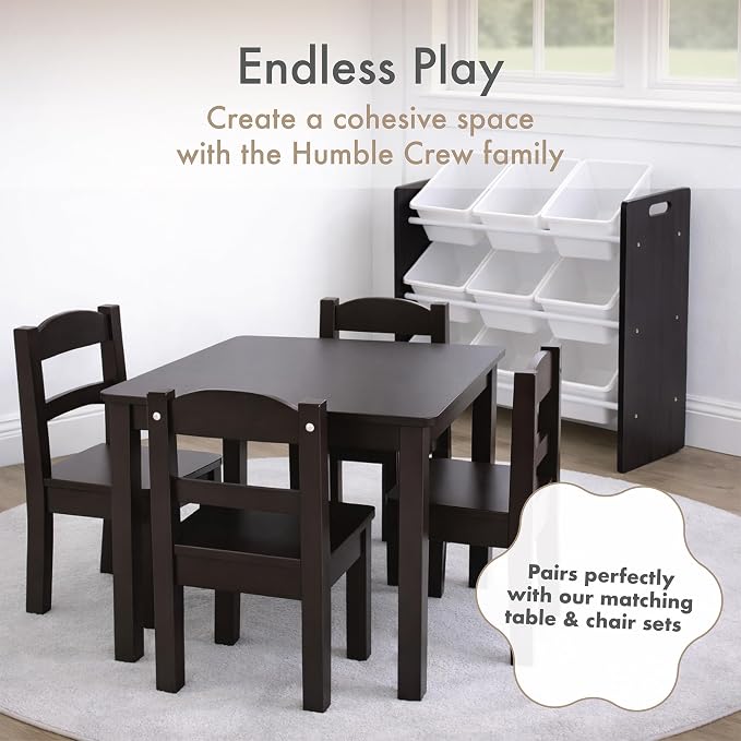 Humble Crew Toy Storage Organizer with 9 Removable Storage Bins for Kids Playroom, 3-Tier Toddler Toy Organization and Storage, Espresso/White - Image 8