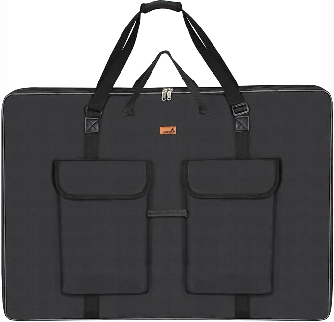 TreochtFUN Art Portfolio Bag 36 x 48 in - Waterproof Artist Carrying Case | Soft Side Sturdy with Strap, Heavy Duty Storage for Artwork Drawing Canvas Poster,(Black) - Image 7