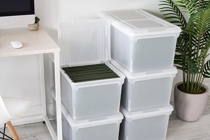 IRIS USA 5-Pack 44 Qt. Letter File Box with Hinged Lid, Clear | Organize lesson plans, classroom files and teaching materials with secure storage for teachers, schools and educators - Image 10