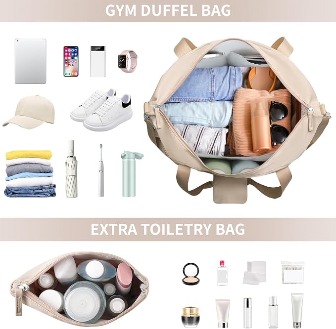 Gym Bag for Women, Personal Item Travel Bag with Shoes Compartment for Trip | Weekender Overnight Duffel Bag with Wet Pocket, Hospital Bag for Women Labor Delivery, Carry On Bag for Travel, Gym, Weekend - Image 4