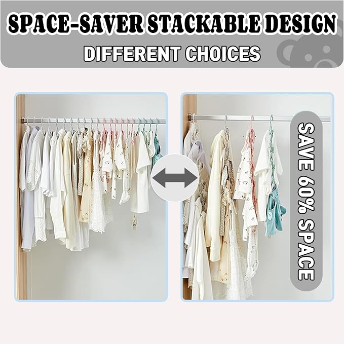 Baby Clothes Hangers 20 Pack, Plastic Kids Hangers Space Saving for Closet | Grey Hanger for Toddler Girl Boy Lightweight Anti-Slip Cascading Adjustable Children Infant Hangers Ganchos para Ropa de Bebe - Image 5