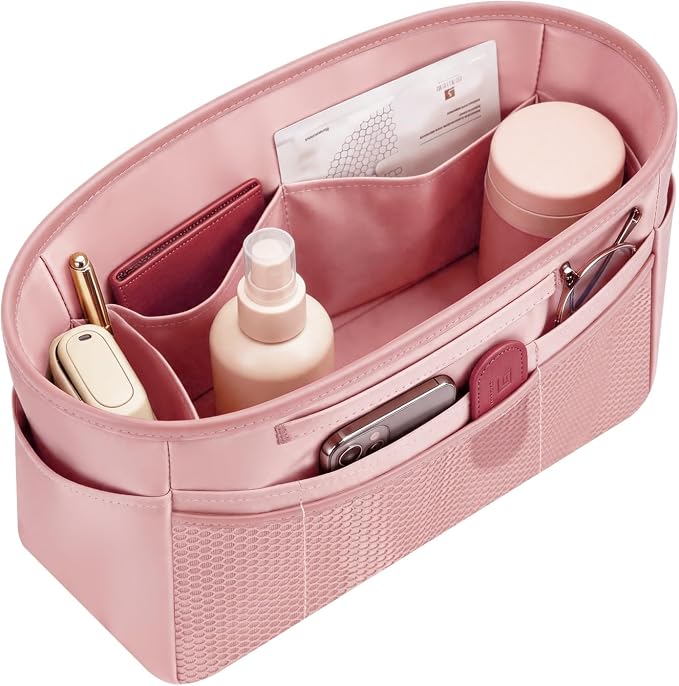 GIVLEFLY Purse Organizer Insert for Tote Bag, 9.84 Inch Satin Bag Organizer, Multi Pocket Handbag Organizer for Everyday Totes by GIVLEFLY