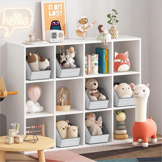 Large Closet Storage Cubes - Closet Storage Bins with Dual Handles for Clothes, Towels, Toys, Shelf Organizer Bins for Bedroom, Nursery, Shelves, Small Spaces, Ant Light Gray, 4 Pack - Image 3