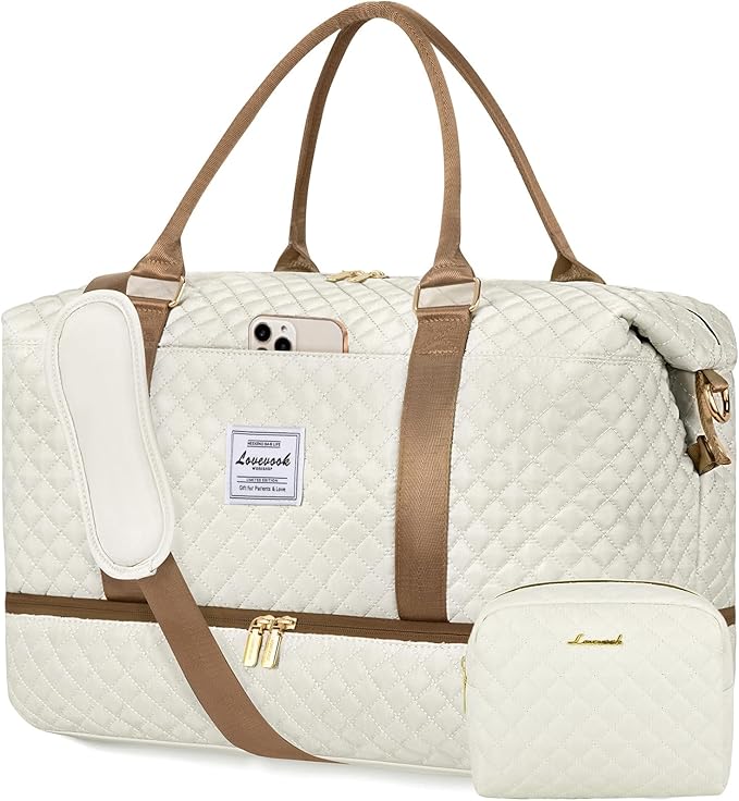 LOVEVOOK Travel Duffle Bag,Weekender Bags for Women with Shoe Compartment，Carry on Overnight Bag with Toiletry Bag,Gym Duffel Bag with Wet Pocket, Hospital Bags for Labor and Delivery by LOVEVOOK
