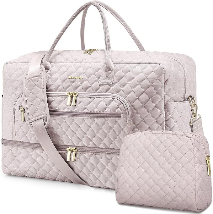 Travel Duffel Bags for Women with Shoe Compartment, Weekender Overnight Bag with Wet Pocket & Toiletry Bag, Carry On Personal Item Bag, Travel Tote Gym Bag, Hospital Bags for Labor and Delivery by LUOCIP