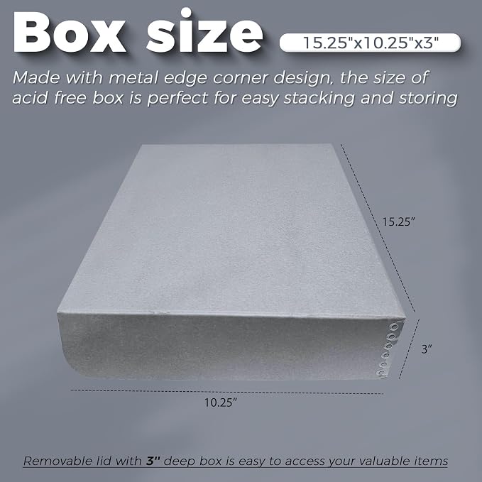 Lineco 10x15 Clamshell Archival Folio Storage Box, 3" Deep, Pack of 2 | Acid-Free with Metal Edge Preservation Box, Preserves Picture, Magazines, Organize Photos, Documents, Artwork, DIY - Image 3