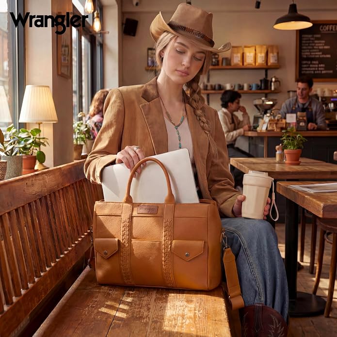 Wrangler Work Tote Bag for Men and Women Business Teacher Bag Large Capacity Briefcase Handbag with Adjustable Strap - Image 2