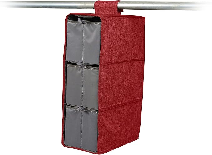 Covermates Hanging Shoe Organizer Set, 7"W x 13.5"D x 20.75"H, Red Heather | durable polyester construction, removable trays, 3-year warranty by Covermates