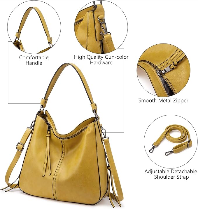 Hobo Crossbody Bag for Women, Designer Shoulder Purse Handbags - Image 5