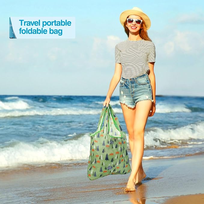 Paterr 50 Pack Reusable Grocery Bags Foldable Shopping Tote | Washable Lightweight Bags Bulk with Handles for Women Summer Beach Travel Market Gift - Image 3