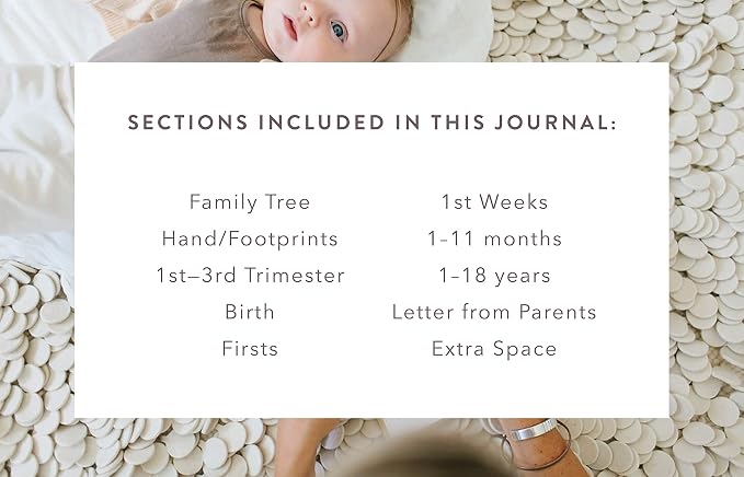 A Complete Childhood History: From Pregnancy to 18 Years Old (Sage Green, Linen) | Baby Book and Pregnancy Journal | Baby Memory Book - Image 9