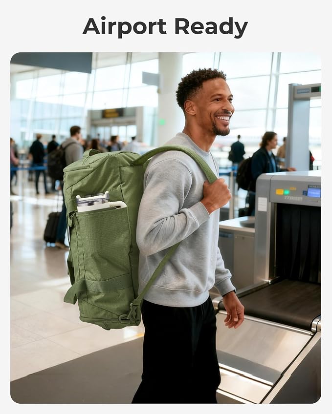 BAGSMART 4-IN-1 Duffle Bag for Travel, 40L Gym Bag Workout with Wet Pocket | TSA Carry on Backpack with Shoes Compartment, Duffle & Backpack for Gym Travel Weekender Hiking, Water-resistant - Image 7
