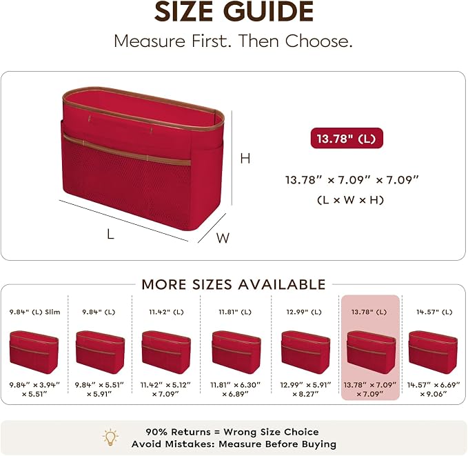 GIVLEFLY Purse Organizer Insert for Tote Bag, 13.78 Inch Satin Bag Organizer with Zipper Pocket, Multi Pocket Handbag Organizer - Image 4
