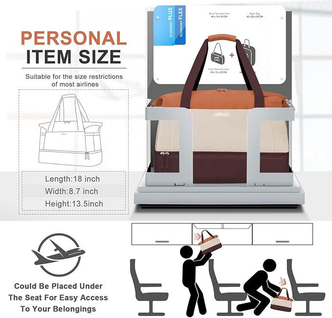 Gym Bag for Women, Personal Item Travel Bag with Shoes Compartment for Trip | Weekender Overnight Duffel Bag with Wet Pocket, Hospital Bag for Women Labor Delivery, Carry On Bag for Travel, Gym, Weekend - Image 2