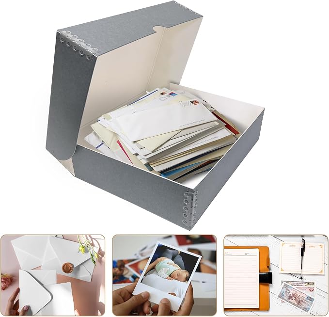 Lineco, 9x12 Clamshell Archival Folio Storage Box, 3" Deep | Acid-Free with Metal Edge Preservation Box, Preserves Picture, Magazines, Organize Photos, Documents, Artwork, DIY - Image 2