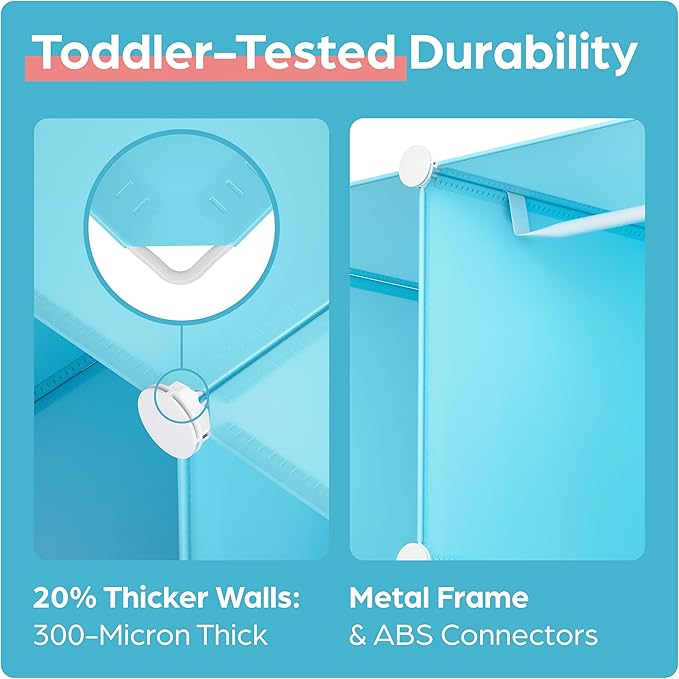 Baby Closet Organizer for Nursery - Durable Baby Wardrobe Armoire for Closet - Customizable Dresser Shelves - Waterproof Shelf Clothes Organizer w/Wall Fixation (Blue) - Image 3