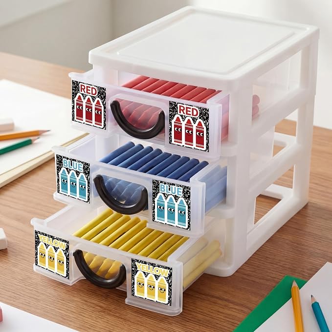 12 Pcs/ 4 Pack Plastic Crayon Organizer for Classroom Back to School | Crayon Storage Boxes for Marker Pen Art Craft Supplies Crayons Drawer Container for Classroom Office Table with Color Label - Image 5