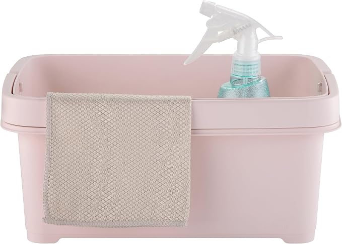 Minky Storage Caddy with Divider, Multi-Purpose Plastic Storage Box, White, 1L Capacity by Minky