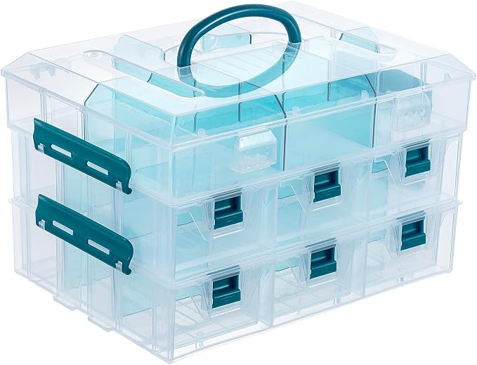 MyGift 11 Inch Craft Storage Organizer Case With 6 Drawers | Customizable Trays, Expandable Storage, Removable Dividers, 6 Drawers, 24 Compartments, Extra Trays Sold Separately by MyGiftHome
