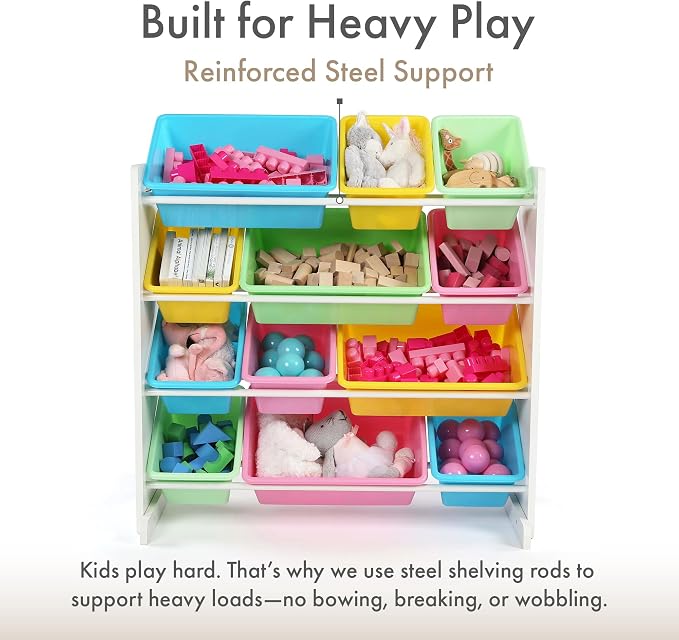Humble Crew Kids Toy Organizer with 12 Bins, 4 Tier Storage for Playroom - Image 5
