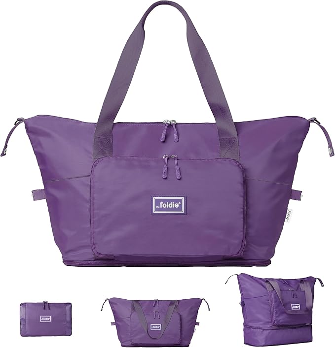 The Foldie Foldable Travel Bag for Women - 40L Weekender Bag with Multiple Pockets - Carry On Expendable Travel Bag by TheFoldie