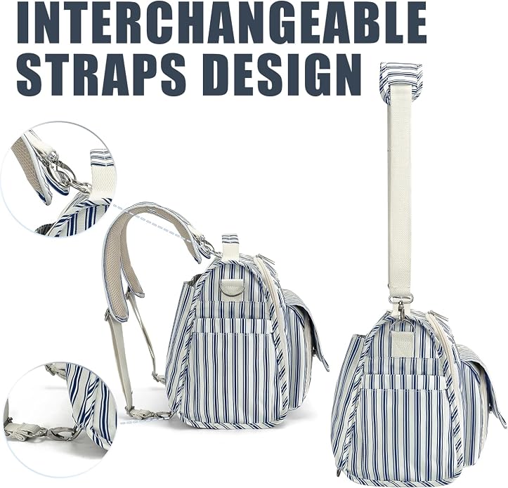 ALLCAMP Diaper Backpack, Waterproof Large Capacity Baby Bag, Multi-Function Nappy Bag with Stroller Hooks, Convertible Tote - Image 4