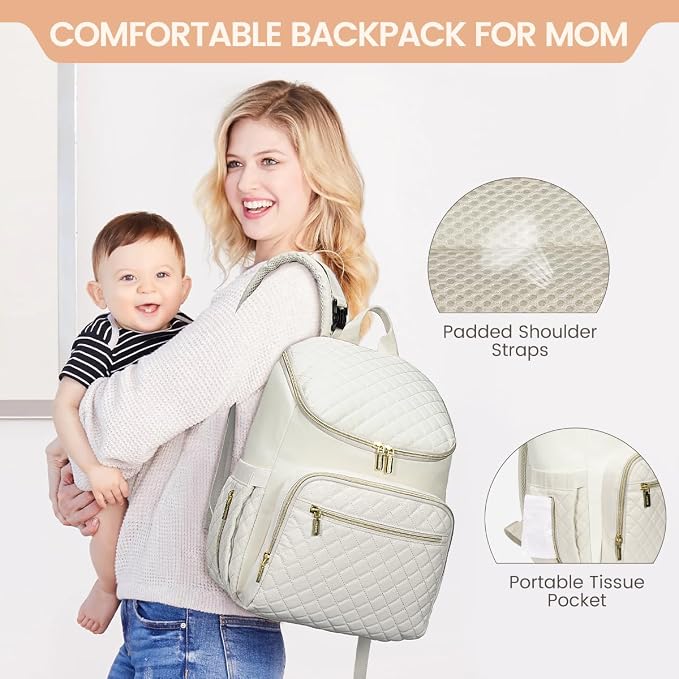 LOVEVOOK Diaper Bag Backpack Large Capacity Baby Bag with Portable Changing Pad, Multifunction Baby Travel Backpack - Image 2