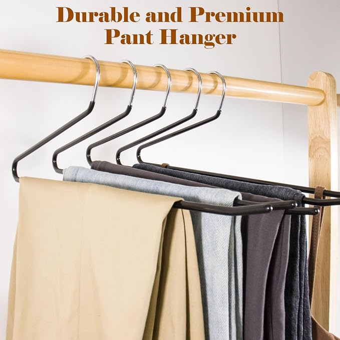 Open Ended Pants Hangers,30-Pack Clothes Hangers Space Saving, Non-Slip Black Metal Hangers, Space Saving Design for Jeans,Slacks,Scarf (Black) - Image 4
