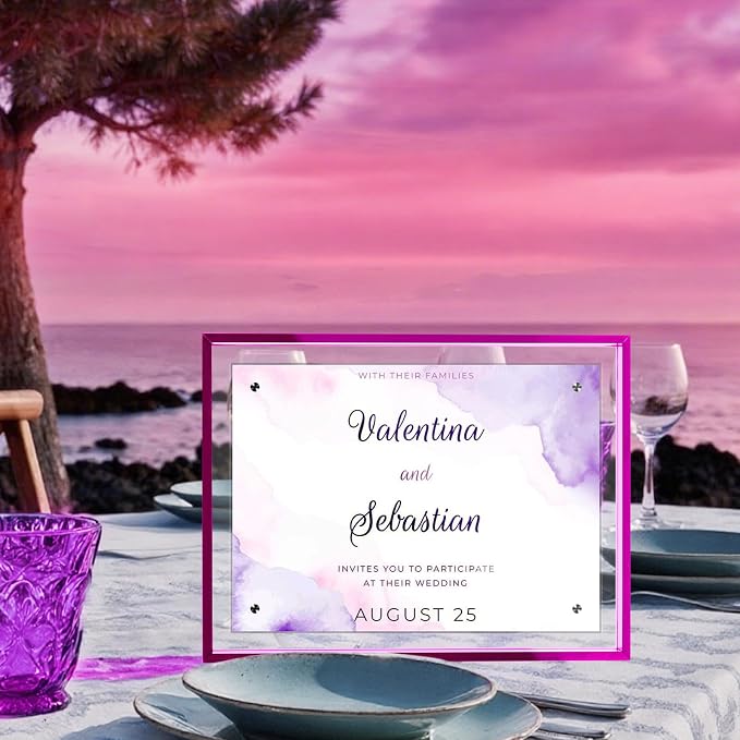 8x10 Picture Frame Magnetic Colored Acrylic Photo Frame Self Standing | Wall Mounting/Tabletop Display, Purple Floating Picture Frame, 8x10/8x8/6x8, Horizontal and Vertical Formats (1 Pack) - Image 7