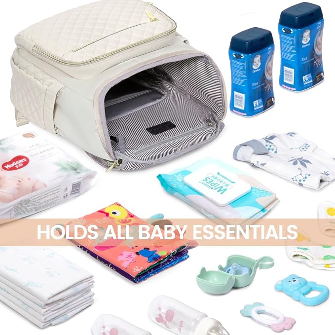 LOVEVOOK Diaper Bag Backpack Large Capacity Baby Bag with Portable Changing Pad, Multifunction Baby Travel Backpack - Image 6