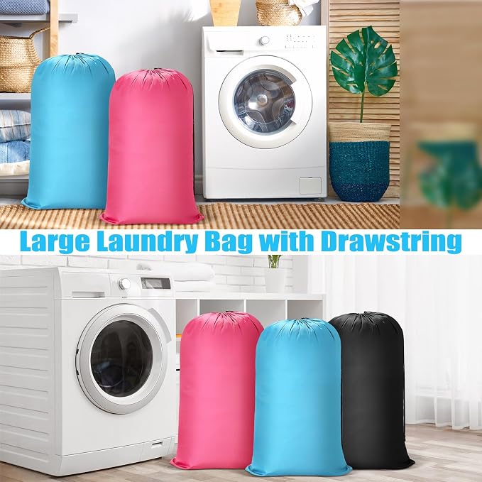 Nuogo 20 Pcs Large Laundry Bags Bulk, 38 x 24 Inch, Black, Blue, Pink - Image 3