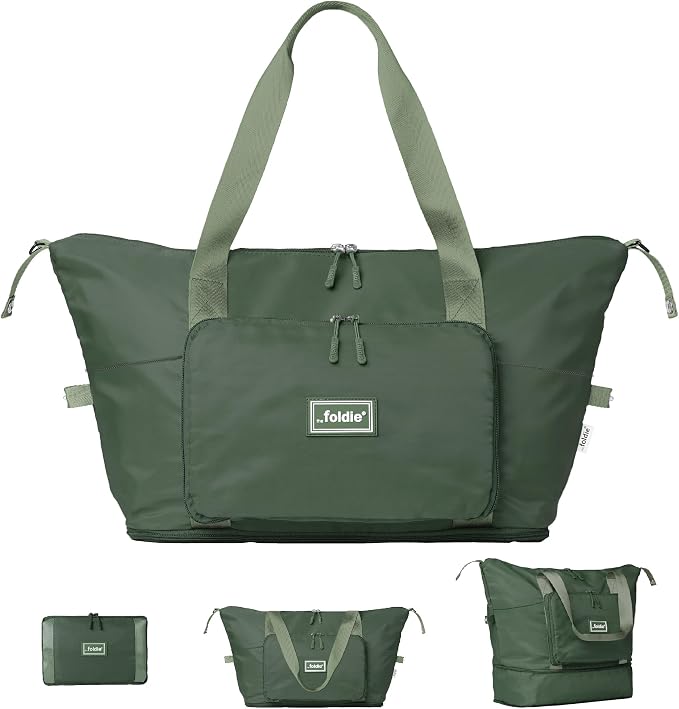 The Foldie Foldable Travel Bag for Women - 40L Weekender Bag with Multiple Pockets - Carry On Expendable Travel Bag by TheFoldie