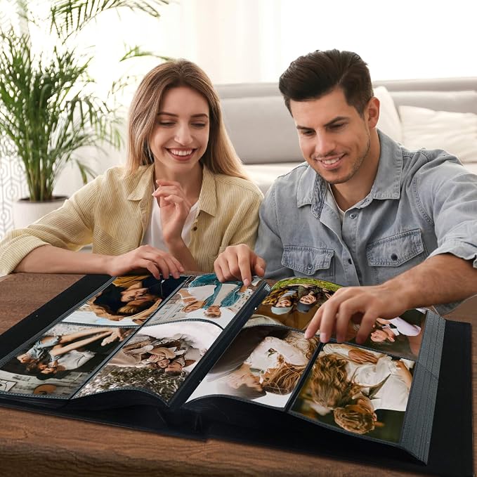 Photo Album 6x4 400 Pockets Slip in Large Capacity Album for Family Wedding Anniversary Linen Album Book Holds 400 Vertical 10x15cm Photos(400 Pockets, Grey) - Image 6
